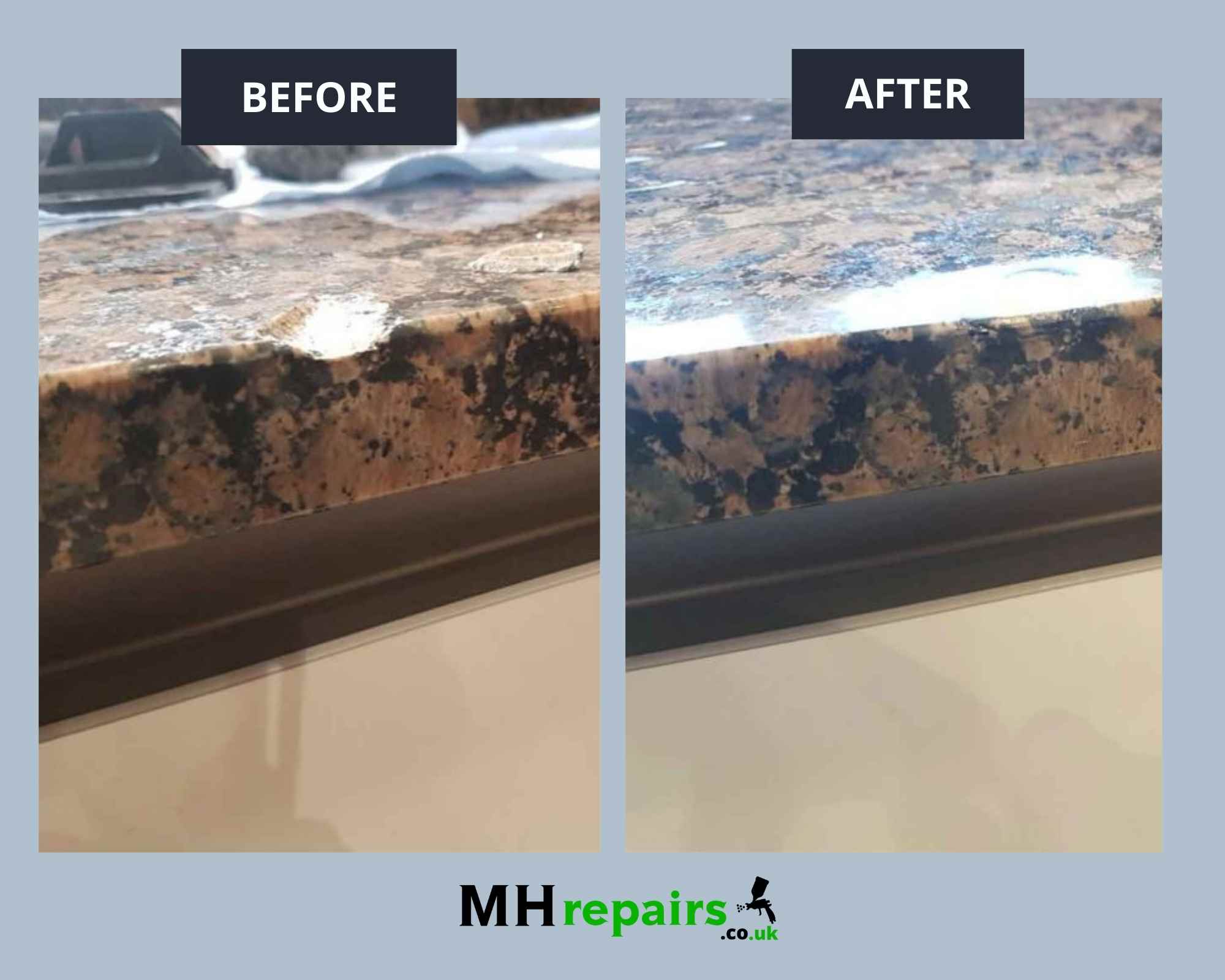 Chipped worktop surface damage